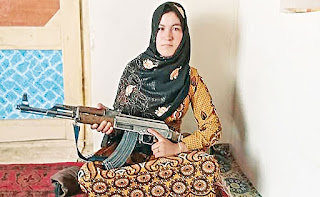 Afghan Teenage Girl With Weapon In Hand