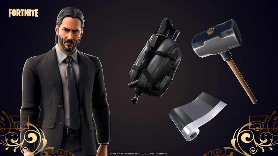 fortnite john wick crossover pc ps4 xbox one nintendo switch keanu reeves ltm skin mode tokens loot