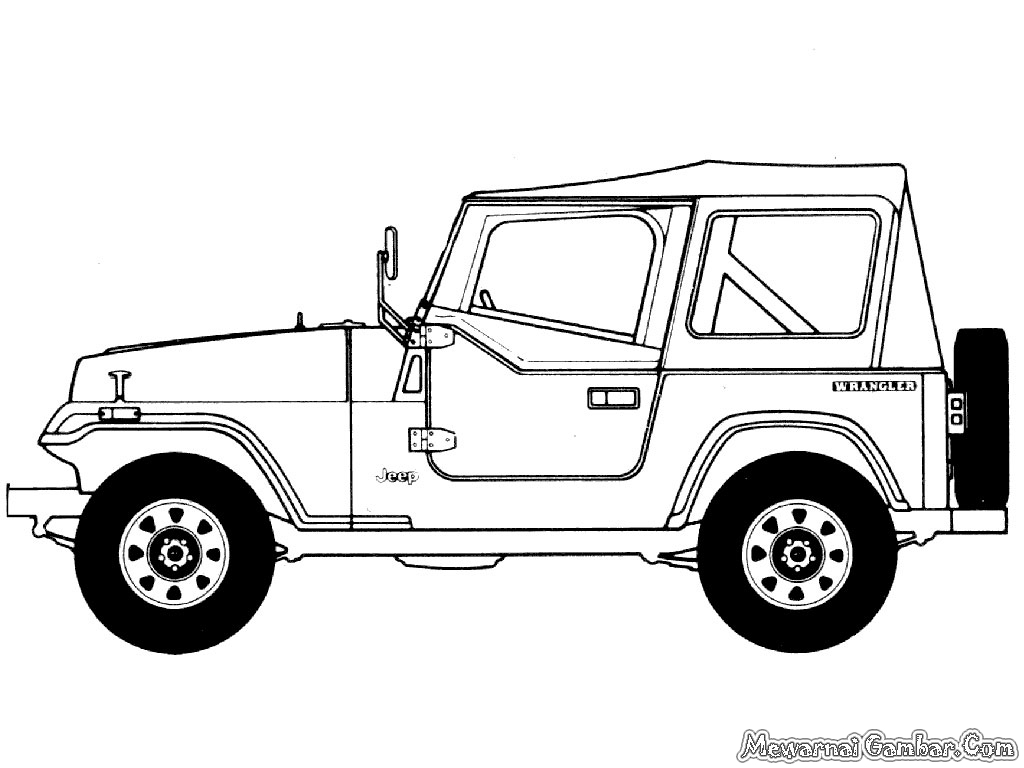 Mewarnai Gambar Mobil Jeep Warsiog