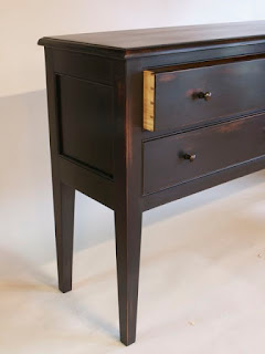 cherry huntboard, milk paint finish, hand made by Timothy Clark, Cabinetmaker/Chairwright