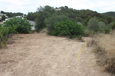 CALAFELL-MONTPAÓ-URBANITZACIÓ VALLDEMAR-TORRE D'EN VIOLA- EL PUJAL-LA TALAIA, corriol de baixada en direcció a Calafell Parc i les Terres de Ca l'Huguet