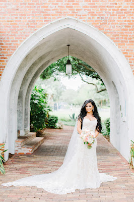 bride under archway