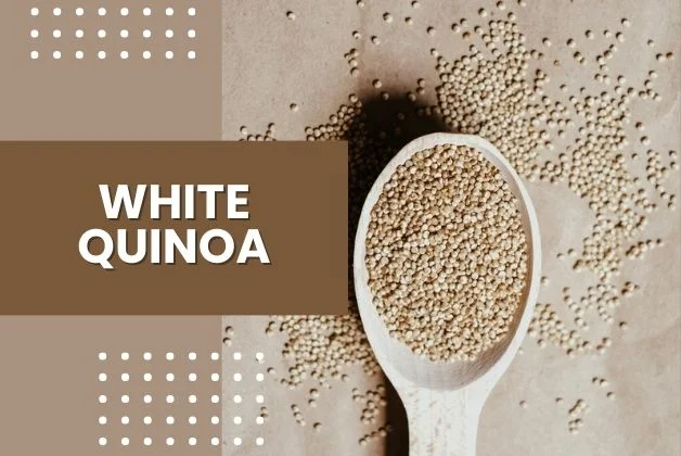 Nutritional Value of Cooked Quinoa: White Quinoa in Wooden Spoon