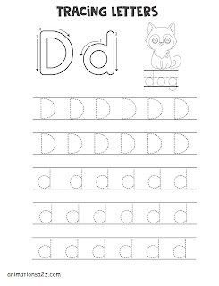 Tracing dotted line letter Dd