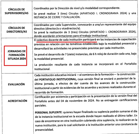 Jornadas institucionales docentes Córdoba 2024