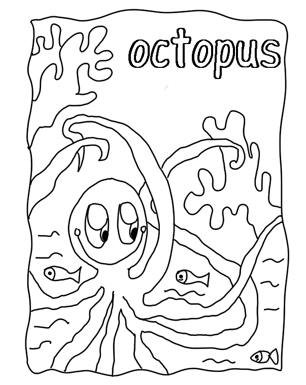 Octopus Coloring Pages title=