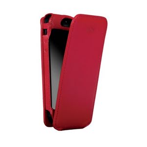 Sena 826106 Magnet Flipper Leather Case for iPhone 5 & 5s - 1 Pack - Retail Packaging - Red