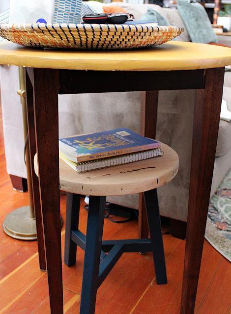 A Taller End Table Makeover and Using Color in the Home