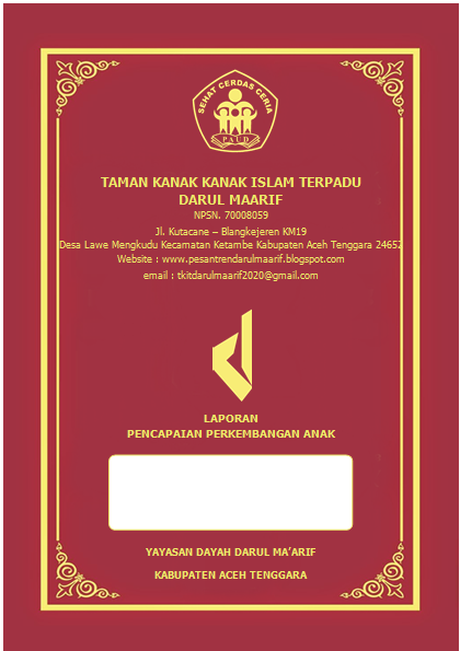 Aplikasi  Raport PAUD TK Kurikulum 2013 Format DOC