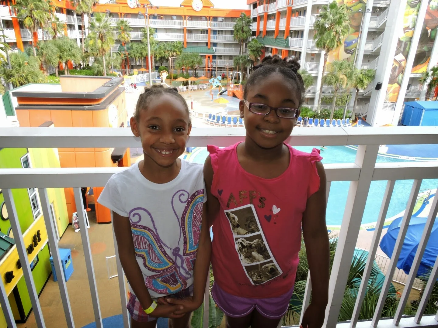 Little Girls at the Waterpark at Nickelodeon Hotel Orlando Florida