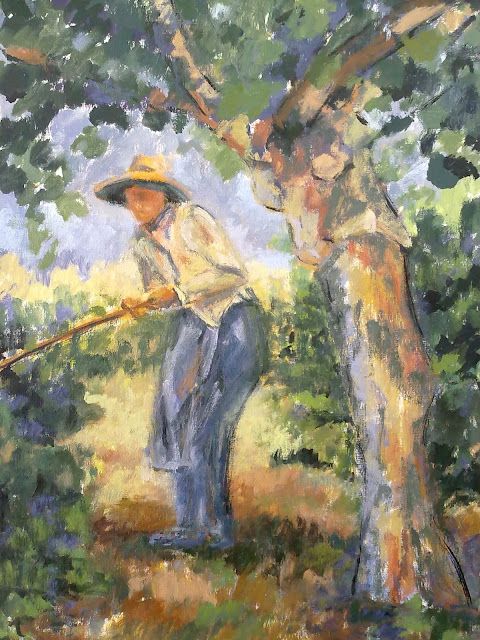 pintura al oleo, paisaje, personaje