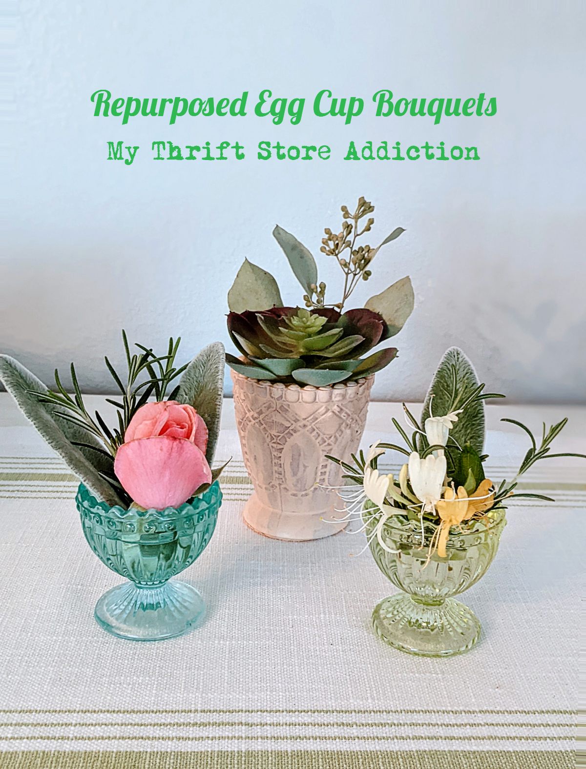 egg cup bouquets