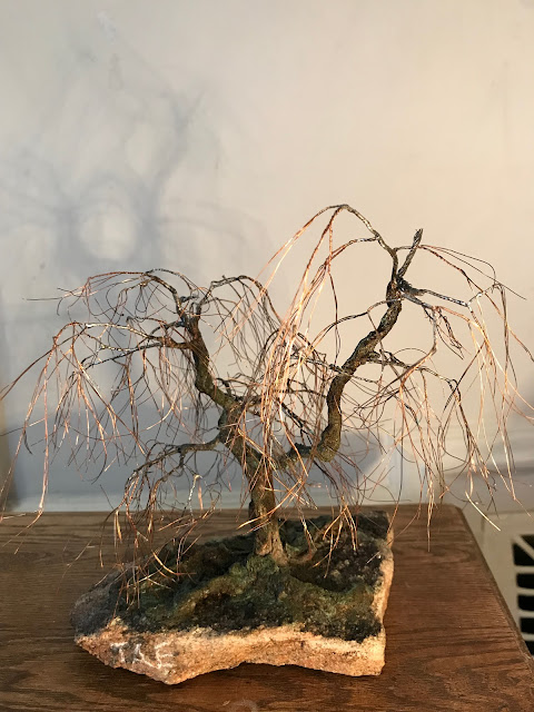 Bonsai, Bonsai tree, Copper Wire, Natural Rock, Oxidized Copper, Recycled materials, TAE Trees, TAETree, Touch Art Experience, Wabi Sabi, Granite