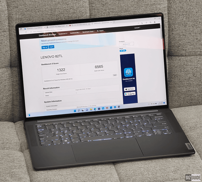 Lenovo Yoga Slim 7 Pro X benchmark