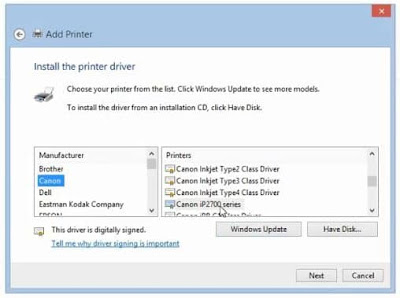 cara instal printer canon tanpa cd