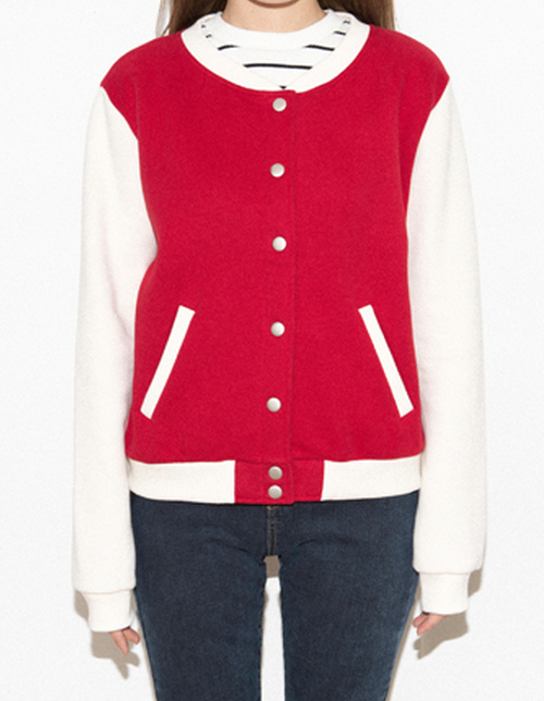  Basic Cotton Varsity Jacket