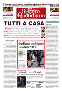 Il Fatto Quotidiano del 8 Maggio 2012 | ISSN 2037-089X | TRUE PDF | Quotidiano | Cronaca | Politica
Il quotidiano è edito dal 23 settembre 2009. L'uscita del giornale è stata preceduta da una lunga fase preparatoria iniziata il 28 maggio 2009 con l'annuncio del nuovo quotidiano dato sul blog voglioscendere.it da Marco Travaglio.
Il nome della testata è stato scelto in memoria del giornalista Enzo Biagi, conduttore del programma televisivo Il Fatto, mentre il logo del bambino con il megafono si ispira al quotidiano La Voce, in omaggio al suo fondatore Indro Montanelli.
L'editore ha manifestato la volontà di rinunciare ai fondi del finanziamento pubblico per l'editoria e di sovvenzionarsi soltanto con i proventi della pubblicità e delle vendite, e di usufruire solo delle tariffe postali agevolate per i prodotti editoriali sino alla loro abrogazione nell'aprile 2010.