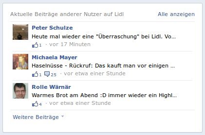 Anklicken, um die Lidl-Fanseite bei Facebook aufzurufen