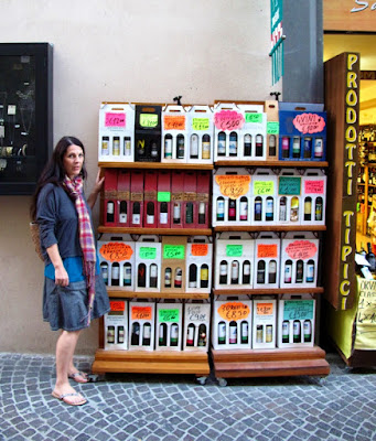 Wine store display in Orvietto, Umbria, Italy