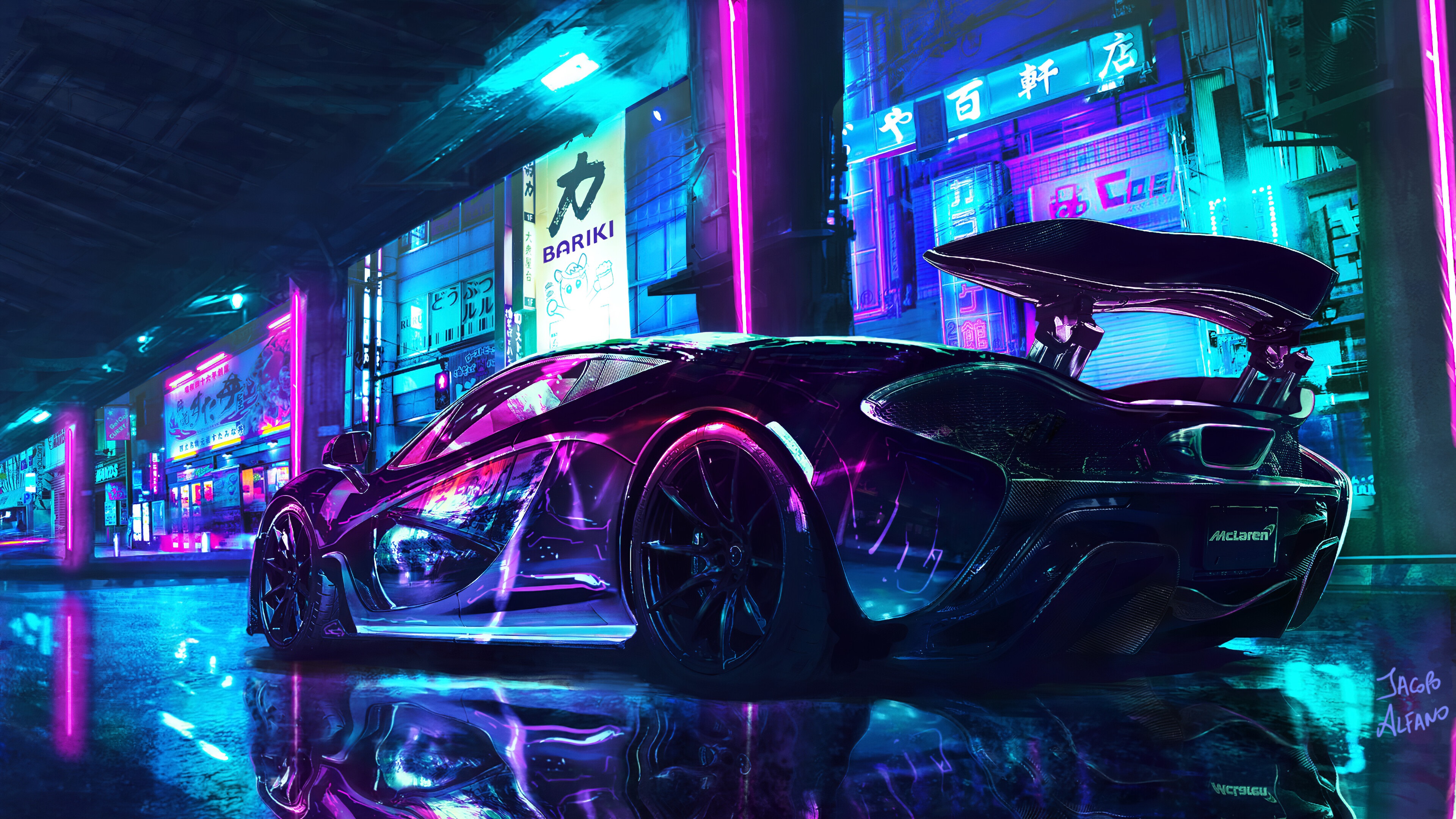 Beautiful Supercar McLaren Night City 4K Desktop PC