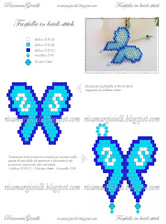 Schema Farfalla in brick stitch - Ricamar Gioielli