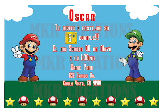 Mario Birthday Party on Mkr Creations  April 2010