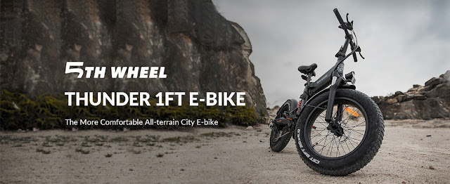 5th Wheel Thunder 1FT Fat Tire Folding Electric Mountain Bike MountainBikes