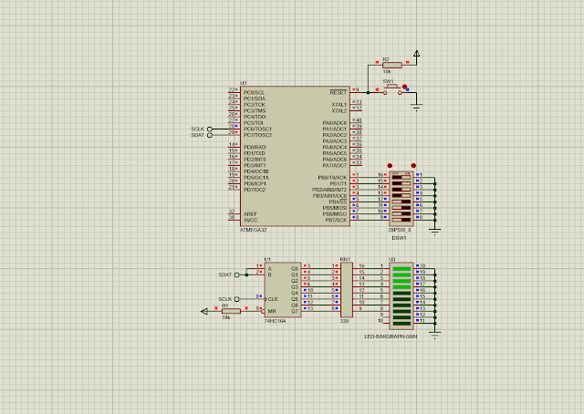 Simulating Program ATMega32 Interfaces To SN74HC164 Shift Registers