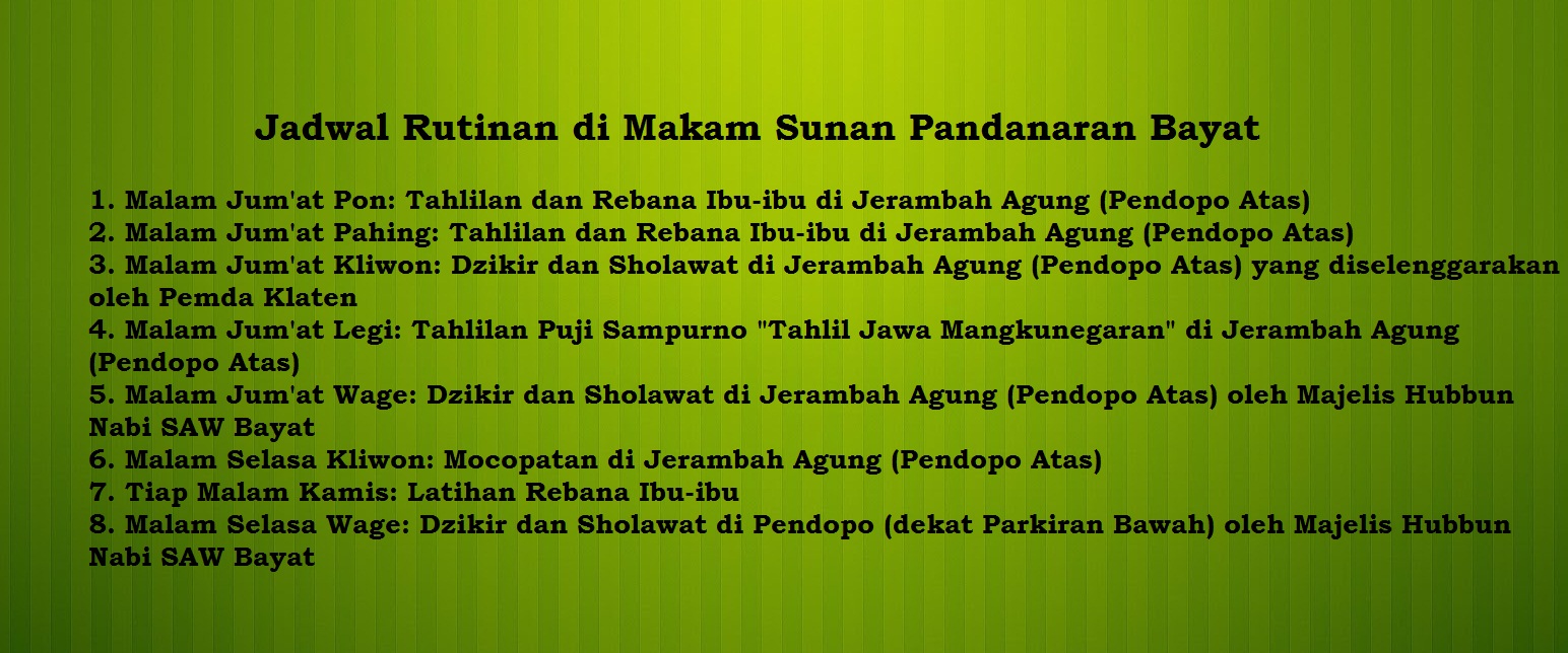 Jadwal Rutinan di Makam Sunan Pandanaran Bayat  Download MP3