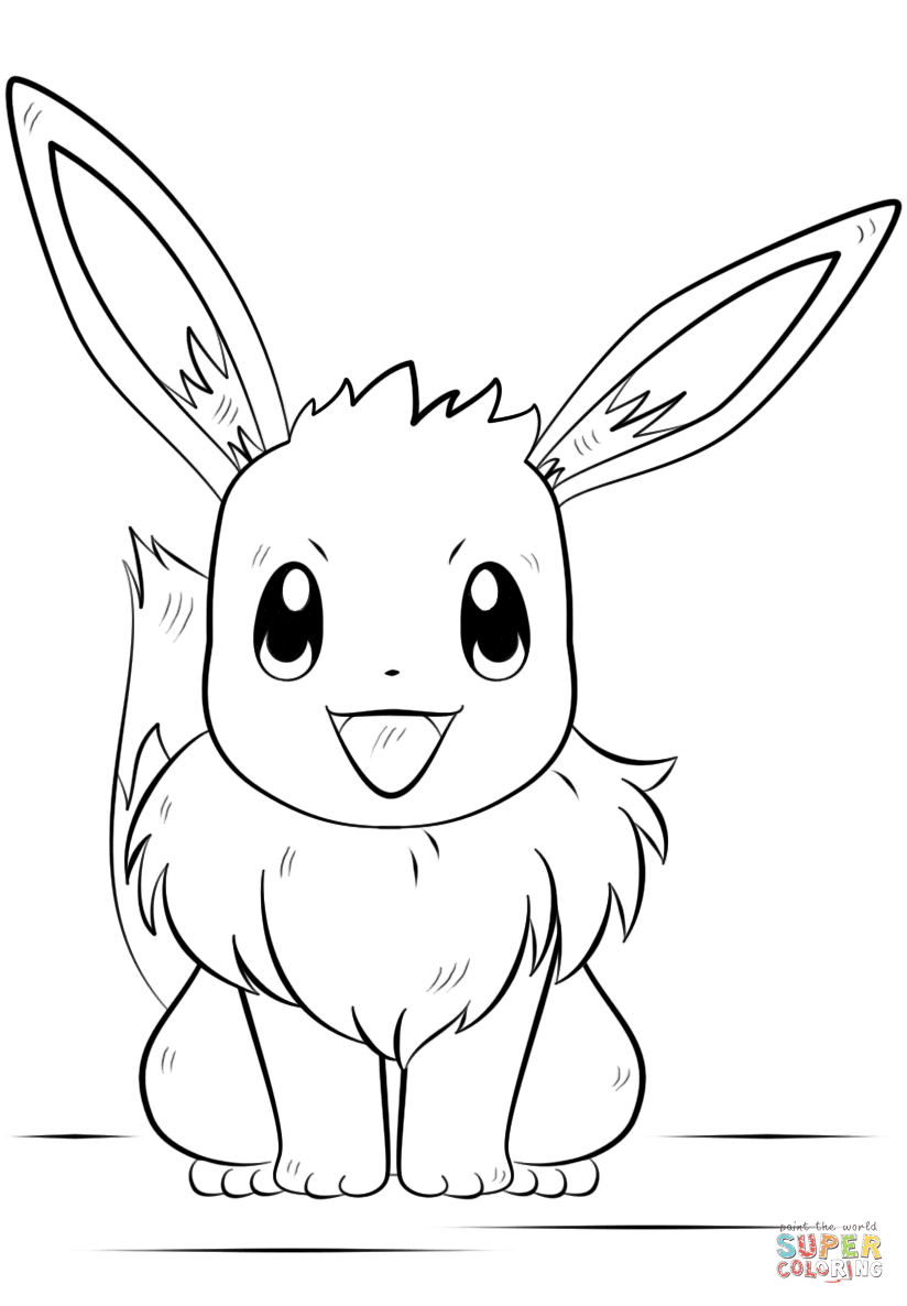 Download Eevee coloring page for kids