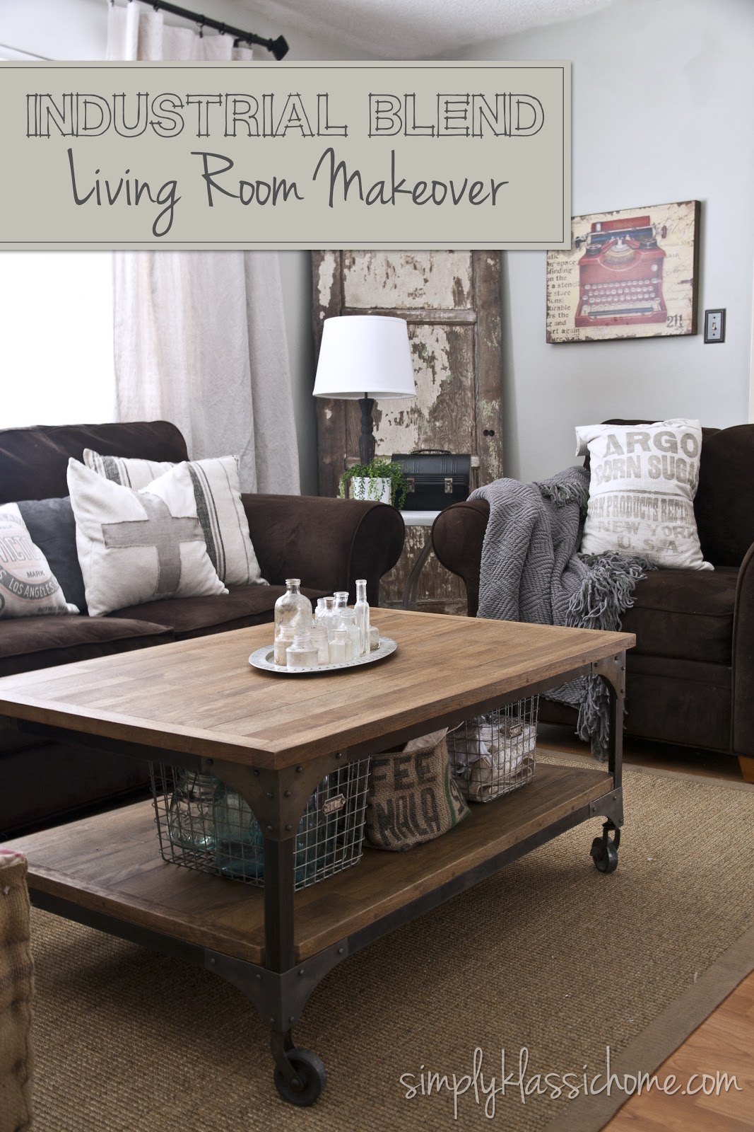 Industrial Blend Living Room Makeover Reveal Yellow