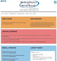 Screenshot of the website Medical Physics for World Benefit, www.mpwb.org.