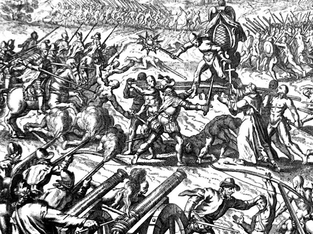 Гравюра битвы при Кахамарке