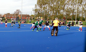 Picture: One of the Brigg Hockey Club teams (green shirts) in action on the floodlit 'Blue Astro' pitch at the town's Recreation Ground - see Nigel Fisher's Brigg Blog