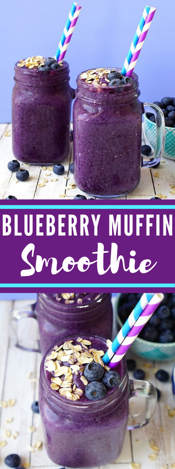 HEALTHY BLUEBERRY MUFFIN SMOOTHIE RECIPE #HealthyDrink #Smoothie