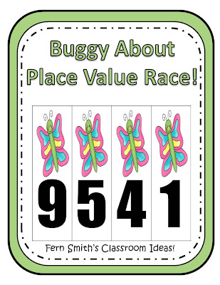 Fern Smith's Place Value Race Game Buggy About Spring Theme