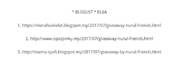 Tambahan Pemenang GIVEAWAY NURUL & FRIENDS (GA Sponsored By Elsa)