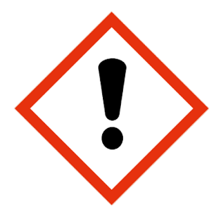 HSE UK COSHH Symbol for Health Hazards, a black exclamation point on a white background contained within a red diamond