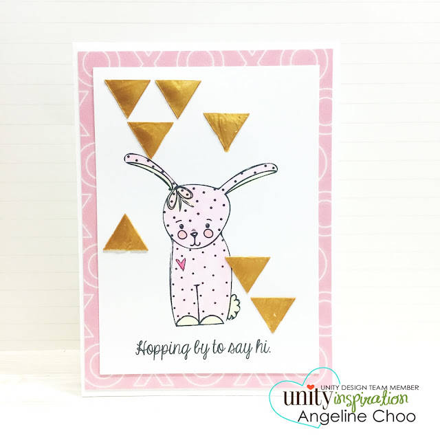 ScrappyScrappy: Unity Stamp BIG Blog Hop [NEW VIDEOS] - Metallic Gold Emboss  #scrappyscrappy #unitystampco #stamp #card #metallic #copic #vivadecor #quicktipvideo #youtube #emboss #bunny #heidiswapp #stencil