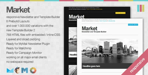 Market apple mail template Responsive Newsletter with Template Builder