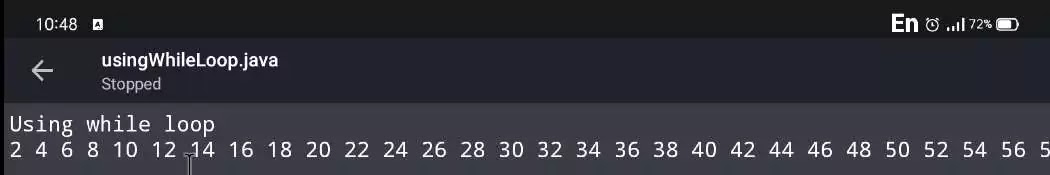 print all even numbers between 1 and 100 in java