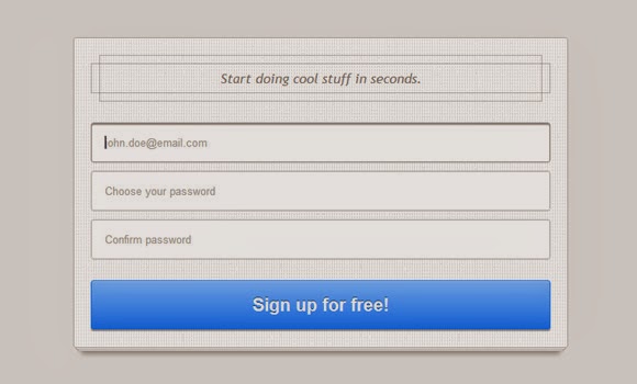 CSS3 signup form CSS3 signup form