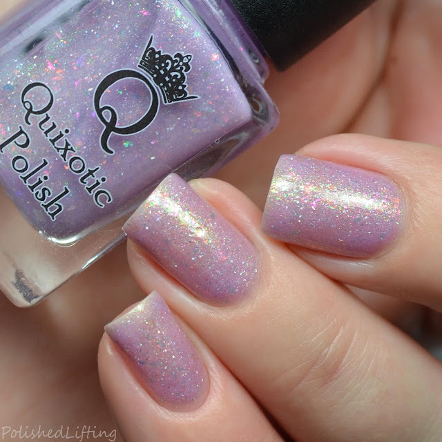 purple holo nail polish with flakies