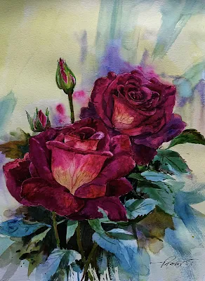 Roses painting Bikas Kundu