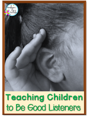 A child cusping her hand over her ear to indicate she is listening well