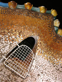 Tiles in roof terrace of Casa Batlló