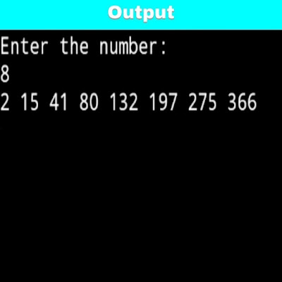 C program to print 2 15 41 80 132 197 275 366 numbers series
