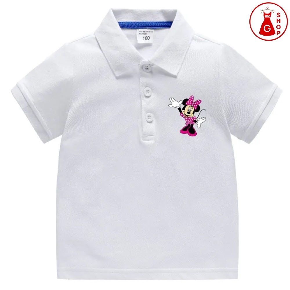 PROMO Baju Kaos Polo T-Shirt  Warna Putih & Biru Remaja