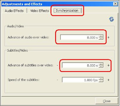 Synchronize audio and video using VLC media player