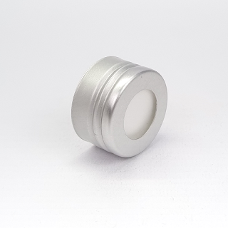 Tampa de Alumínio Furada PRATA R28mm para Frasco Aromatizador Rosca 28mm, Tampa em Aluminio Perfil Alto